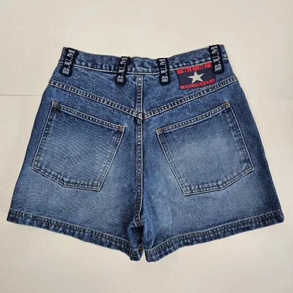 Vintage‎ Bum Equipment Denim Blue Jean Shorts High Rise 90s Y2K Women's Size 27" - Picture 12 of 12